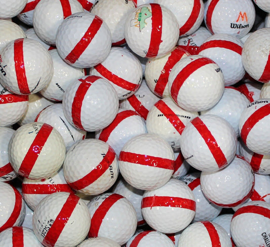 400 Red Stripe Range Balls - Choose Grade