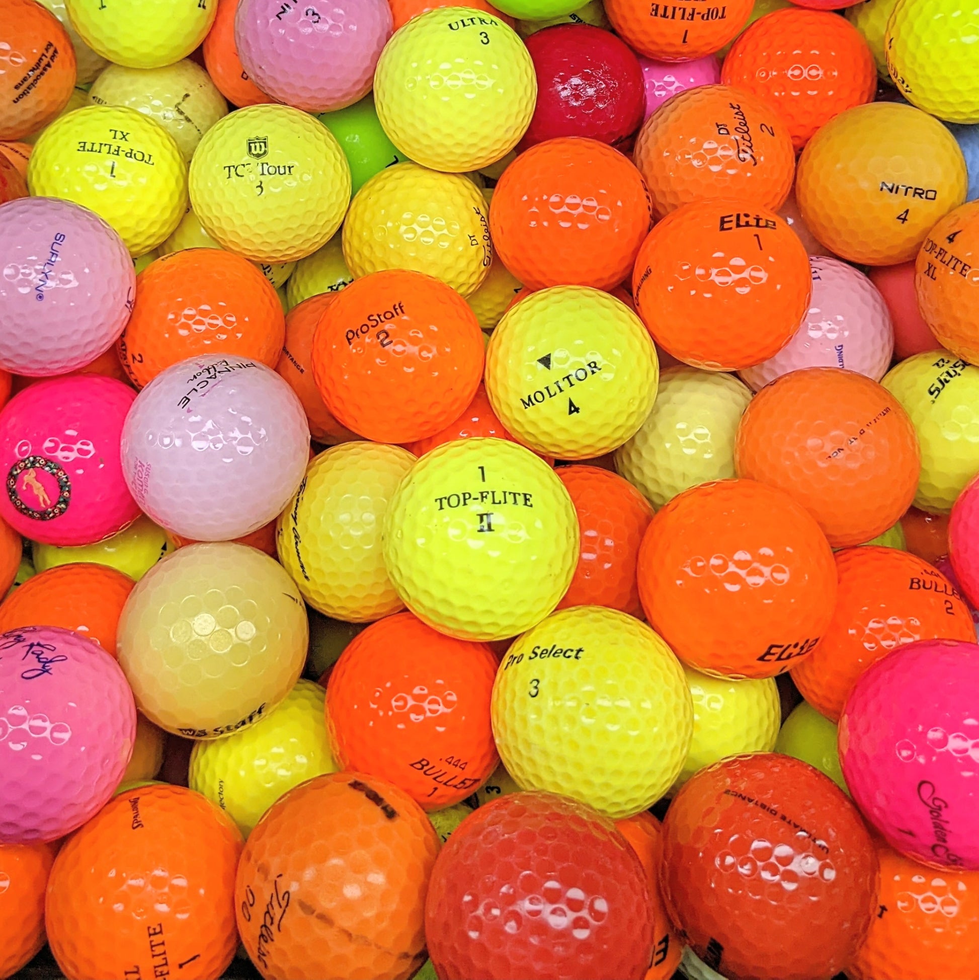 Colored Practice Grade Used Golf Balls | AAA Used Golf Balls